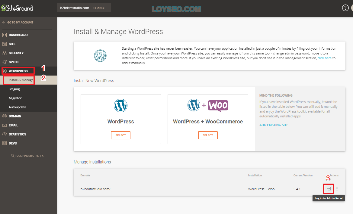 1在siteground的site tools后台登录wordpress 1 - 如何找到WordPress登录网址(4种方法) siteground登录网址