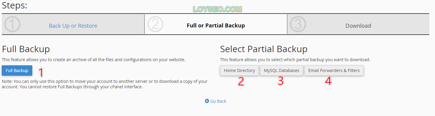 cpanel backup wizard 3