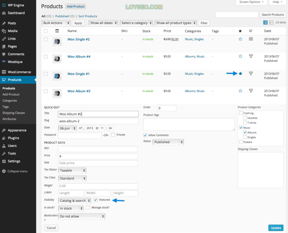 Setting A Featured Product - 如何用WooCommerce管理和添加產品 Setting A Featured Product