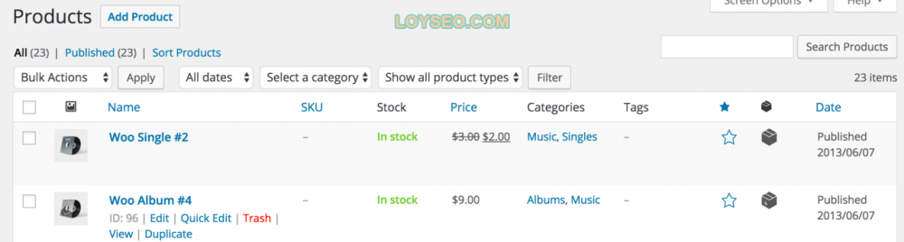 delete product woocommerce - 如何用WooCommerce管理和添加產品 delete-product-woocommerce