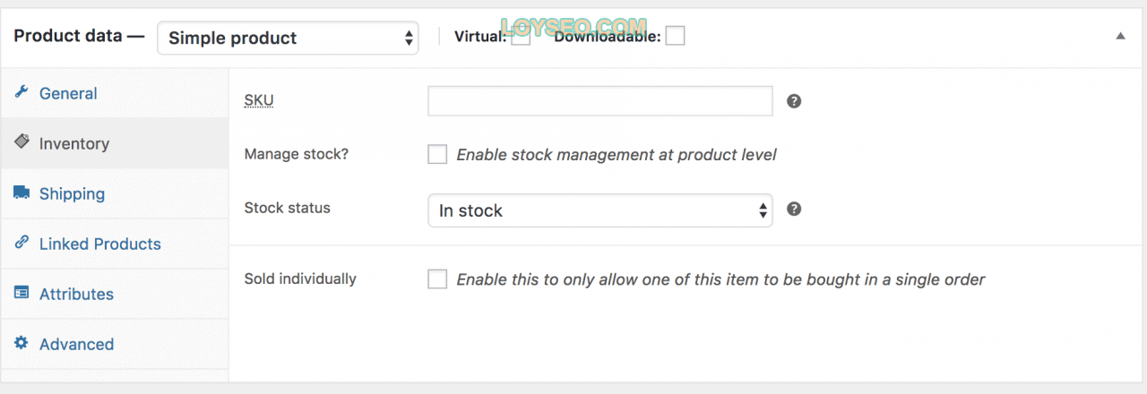 disable stock mgmt