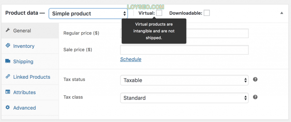 simple product virtual - 如何用WooCommerce管理和添加產品 如何用WooCommerce管理和添加產品