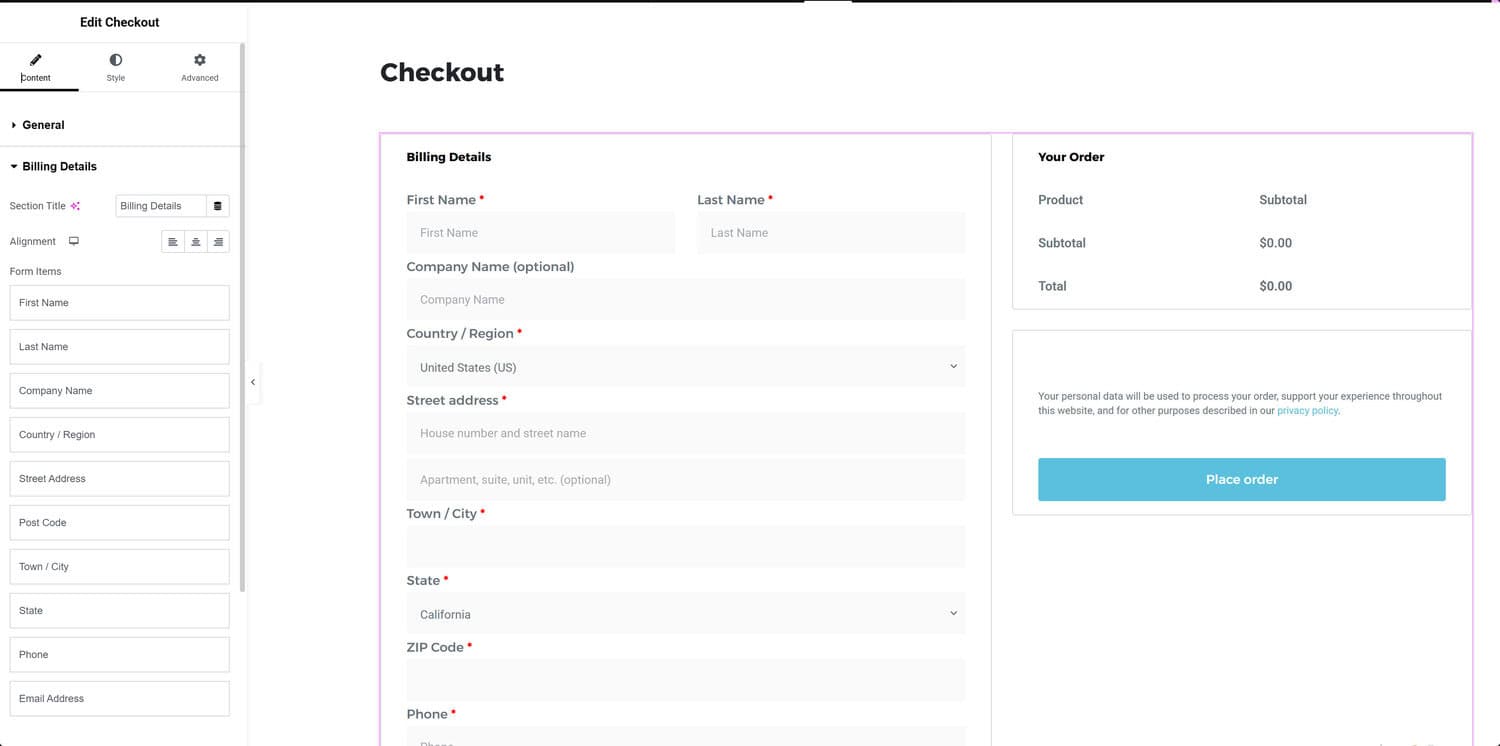 elementor edit checkout - WordPress页面教程 elementor edit checkout