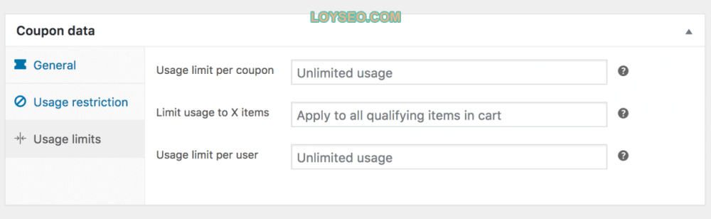 coupon data usage limits - WooCommerce優惠券教學 coupon data usage limits