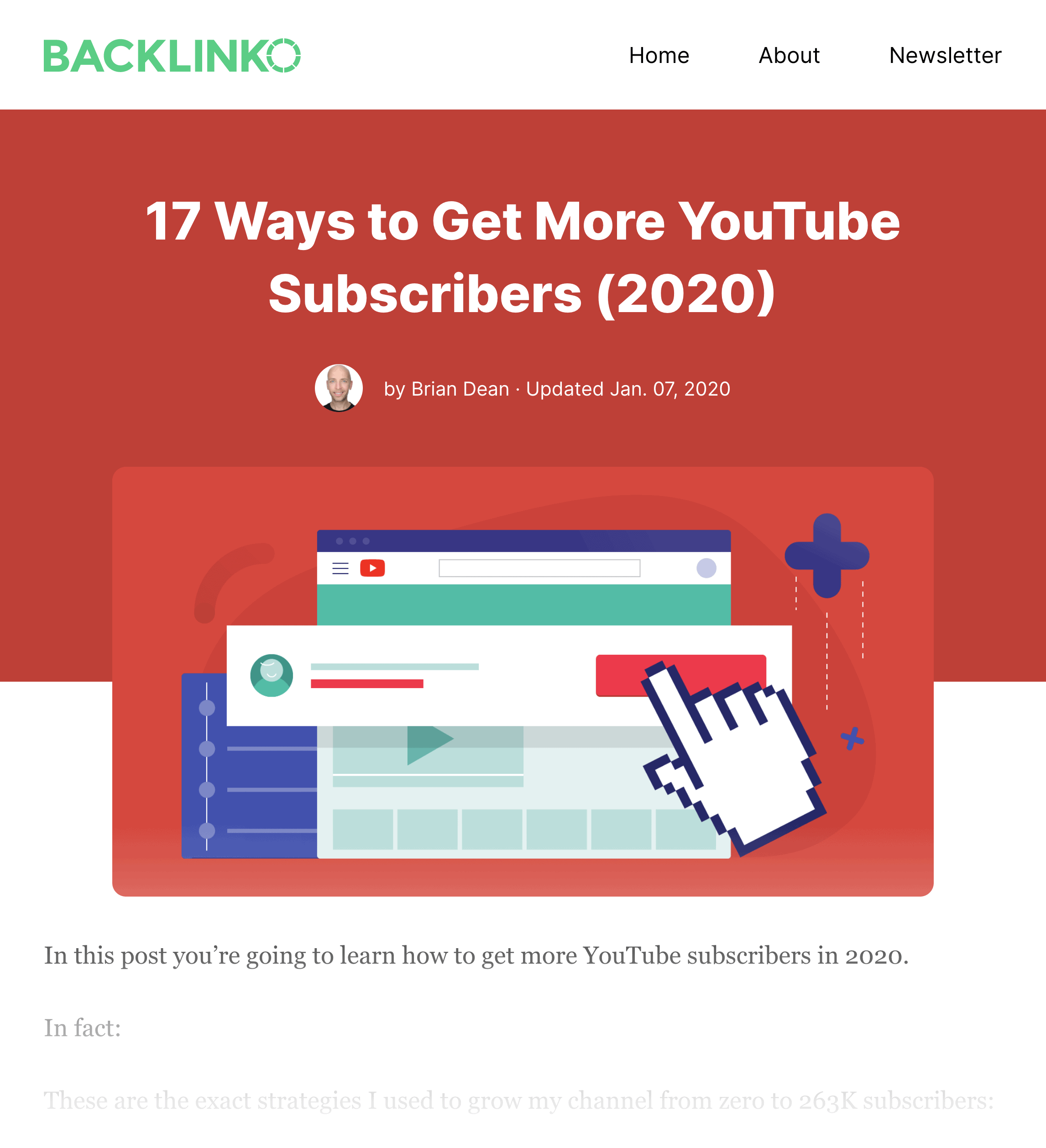 Backlinko – How to get more YouTube subscribers post