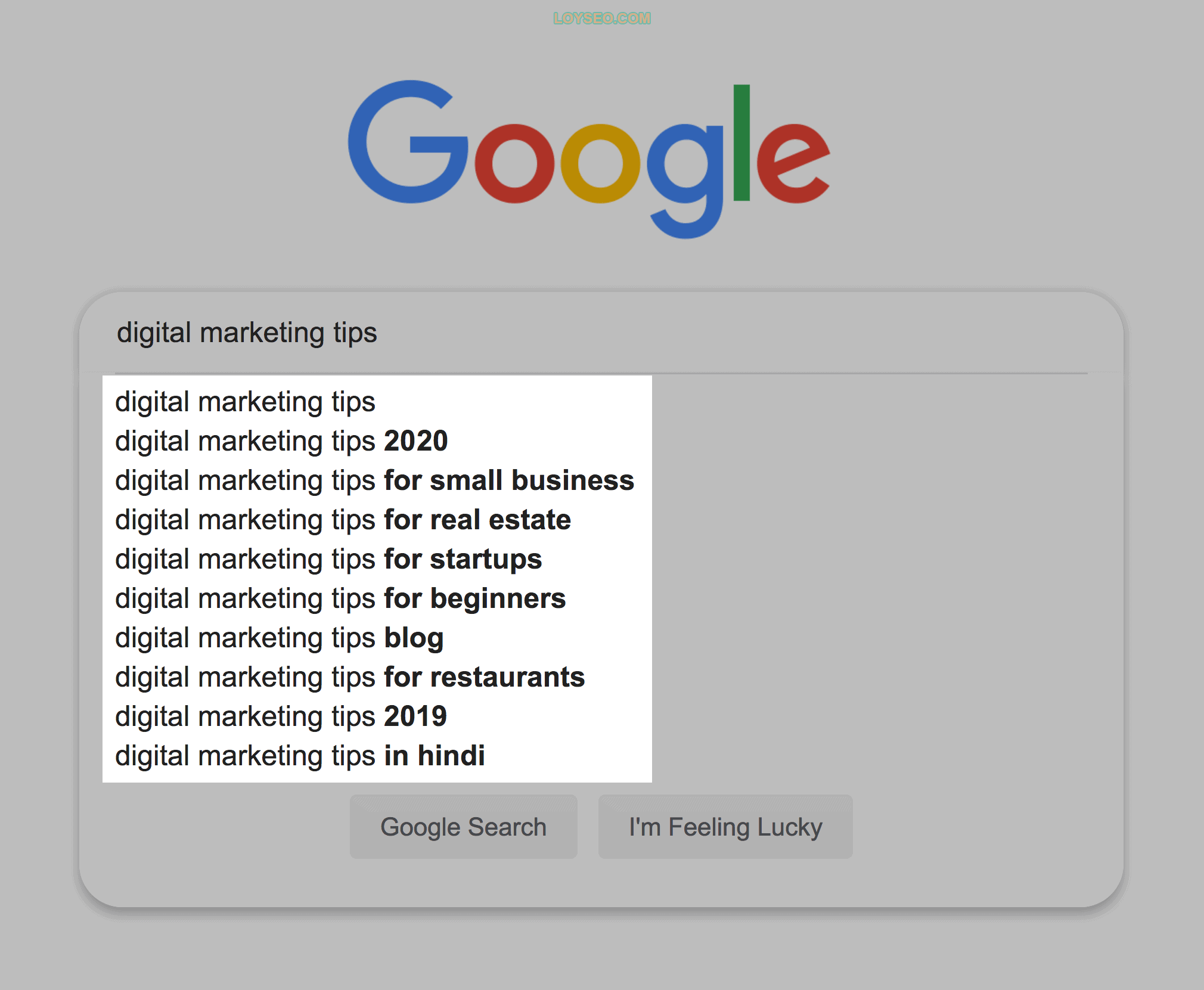 Google Suggest – Digital Marketing Tips