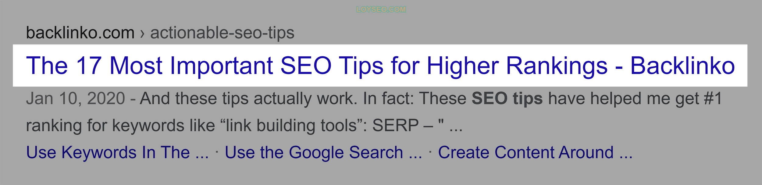 SEO Tips – Keyword In Title Tag