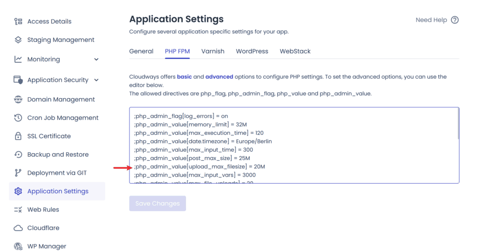 application setting - Cloudways主机教程(含3个月7折优惠码、赠建站教程或主题插件) application setting