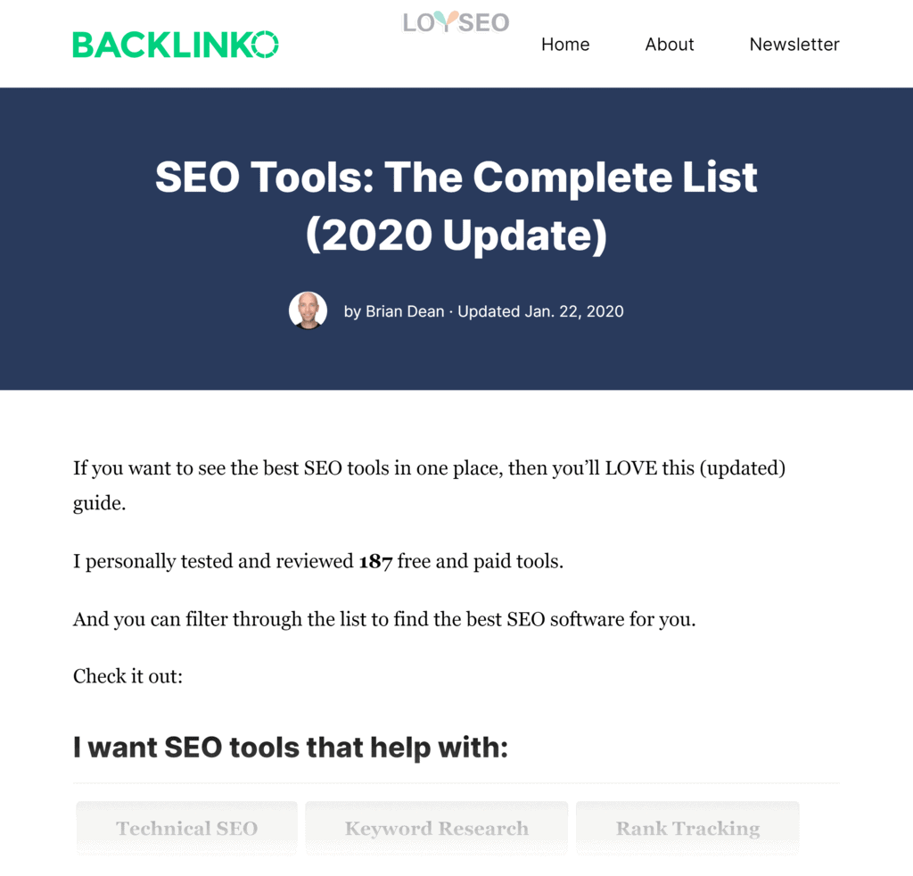Backlinko – SEO Tools Post