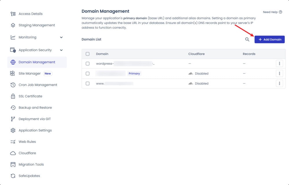 cloudways add domain 1 1 - Cloudways主机教程(含3个月7折优惠码、赠建站教程或主题插件) cloudways add domain 1 1