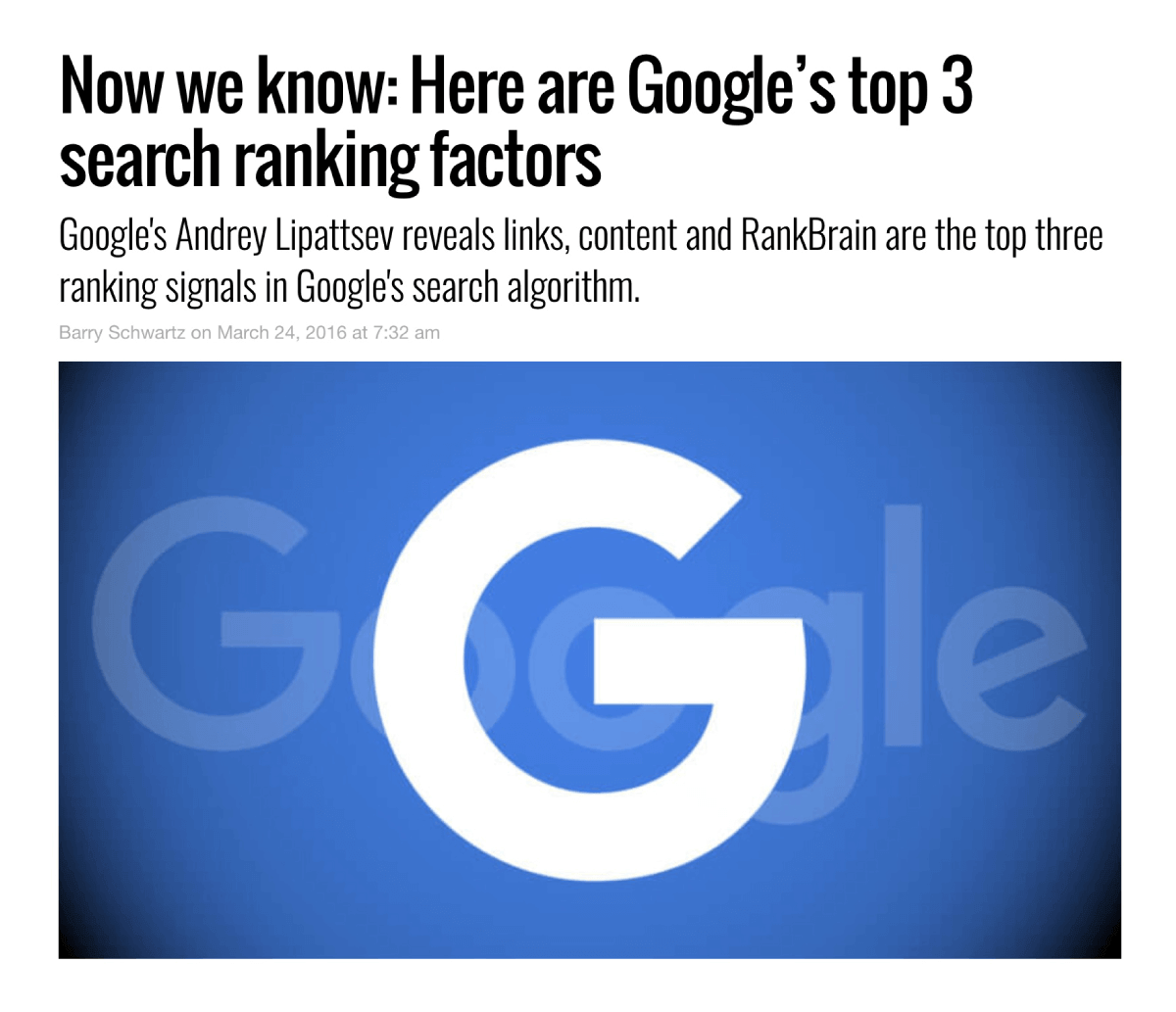 Search ranking factors