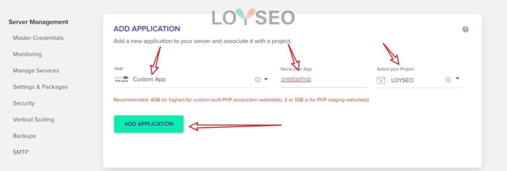 cloudways add application 1 - Prestashop安裝教程 cloudways add application