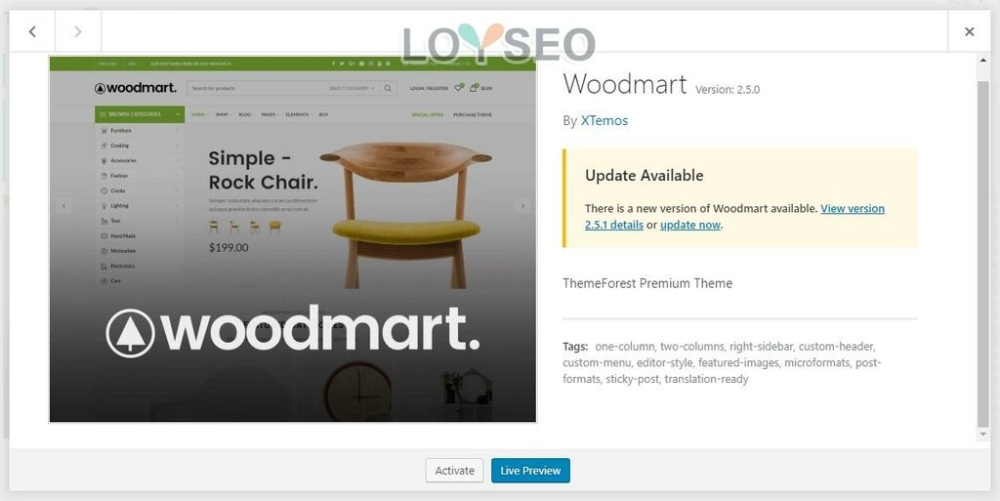update the theme 1 - 更新WoodMart主題 更新WoodMart主題