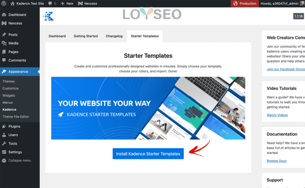 getting started with a starter template 5 - 如何導入Kadence主題免費網站範本 如何導入Kadence主題免費網站範本