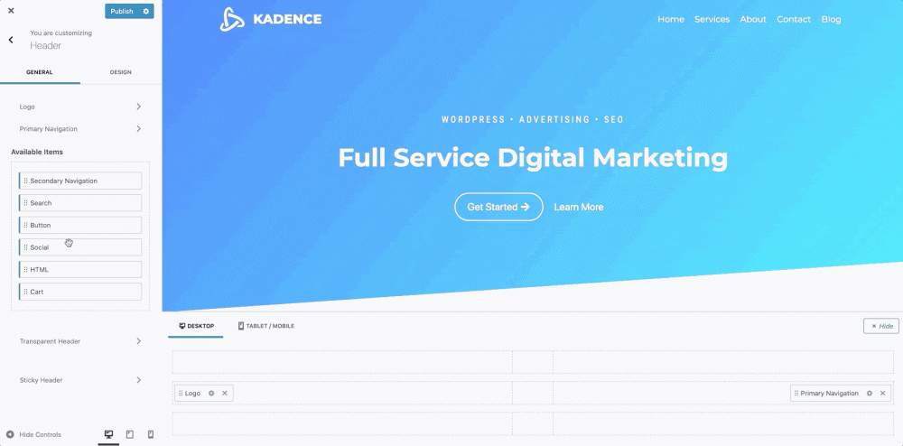 kadence wordpress header - Kadence主題如何製作網站頁頭 Kadence主題如何製作網站頁頭