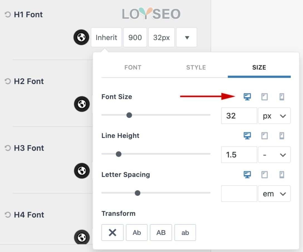 typography and setting font sizes for different devices 1 - Kadence主題如何設置電腦、平板、手機上的字體大小 Kadence主題如何設置電腦、平板、手機上的字體大小
