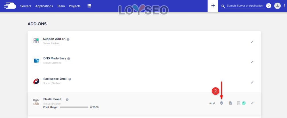 cloudways elastic email addon 8 - 在Cloudways中配置Elastic Email擴展,用以在網站中發送通知、交易、行銷類郵件 在Cloudways的Elastic Email擴展中驗證功能變數名稱